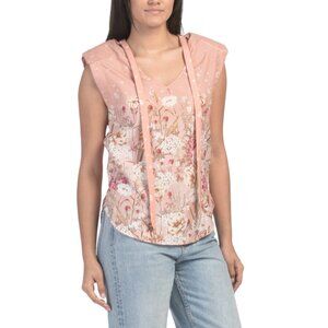 AQUA BLU blush Klara Crew Neck Front Pleat Top